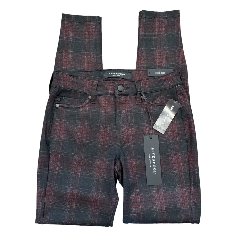 Liverpool Shadow Plaid Madonna Skinny Pants Size 25/0